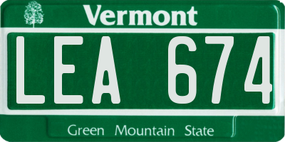VT license plate LEA674