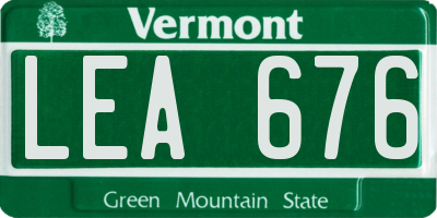 VT license plate LEA676