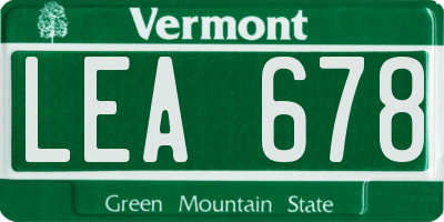 VT license plate LEA678