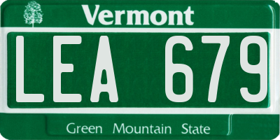 VT license plate LEA679