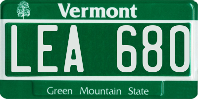 VT license plate LEA680