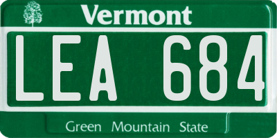 VT license plate LEA684