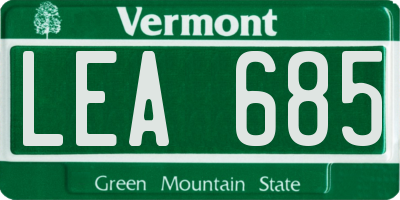 VT license plate LEA685