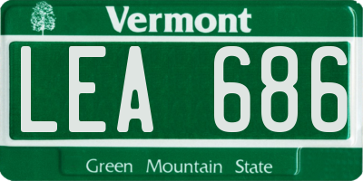 VT license plate LEA686
