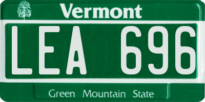 VT license plate LEA696