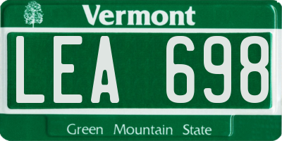 VT license plate LEA698