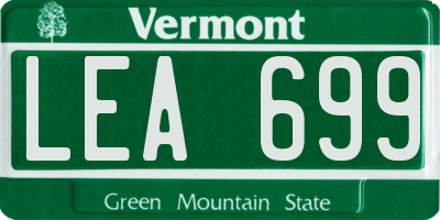 VT license plate LEA699