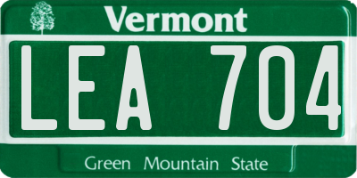 VT license plate LEA704