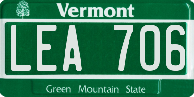 VT license plate LEA706