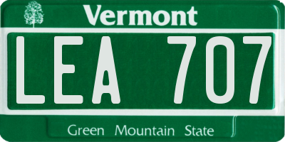 VT license plate LEA707
