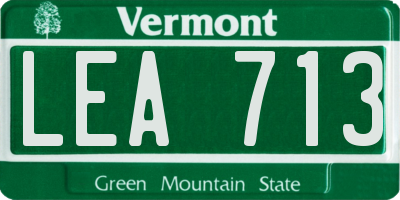 VT license plate LEA713