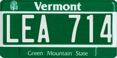 VT license plate LEA714