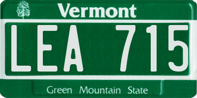 VT license plate LEA715