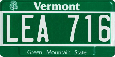 VT license plate LEA716