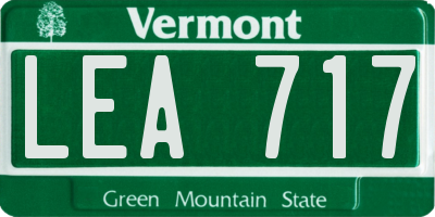 VT license plate LEA717