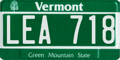 VT license plate LEA718