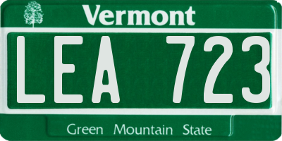 VT license plate LEA723