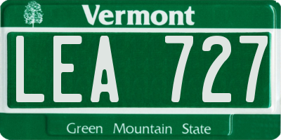 VT license plate LEA727