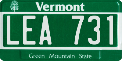 VT license plate LEA731
