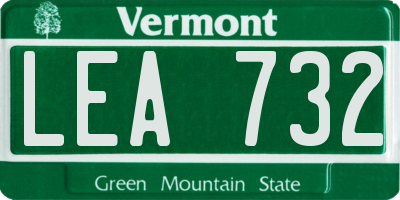 VT license plate LEA732