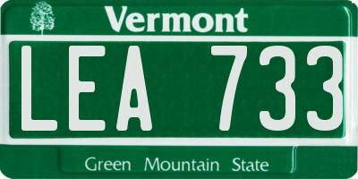 VT license plate LEA733