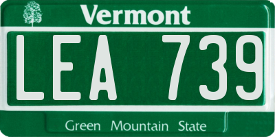 VT license plate LEA739