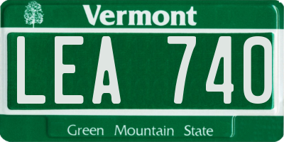 VT license plate LEA740