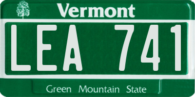 VT license plate LEA741
