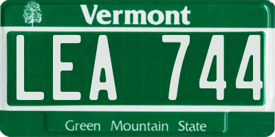 VT license plate LEA744
