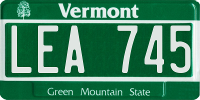 VT license plate LEA745