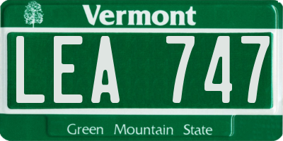 VT license plate LEA747