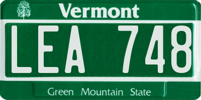 VT license plate LEA748