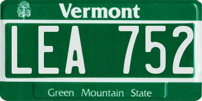 VT license plate LEA752