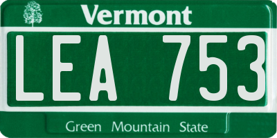 VT license plate LEA753