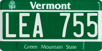VT license plate LEA755