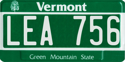 VT license plate LEA756