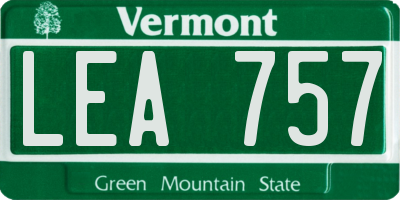VT license plate LEA757