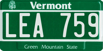 VT license plate LEA759