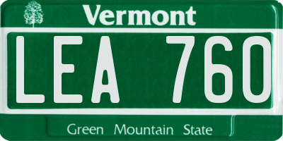 VT license plate LEA760