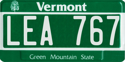 VT license plate LEA767