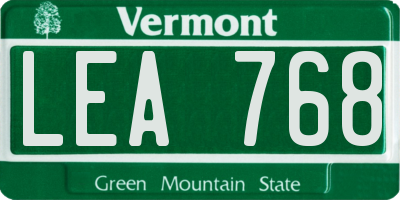 VT license plate LEA768