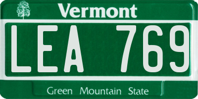 VT license plate LEA769