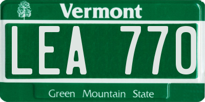 VT license plate LEA770