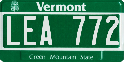 VT license plate LEA772