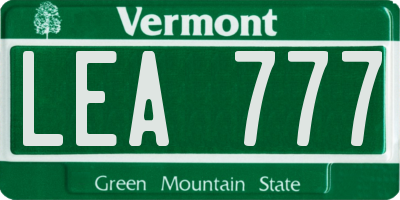 VT license plate LEA777