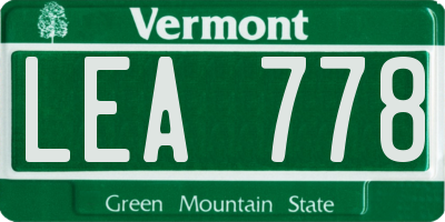 VT license plate LEA778
