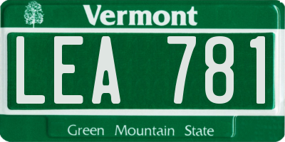 VT license plate LEA781