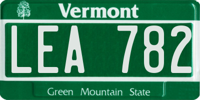 VT license plate LEA782
