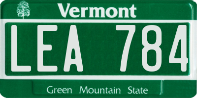 VT license plate LEA784