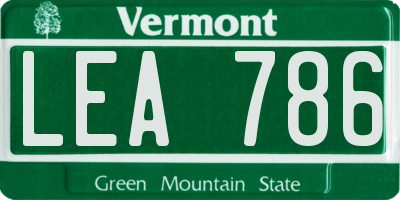 VT license plate LEA786